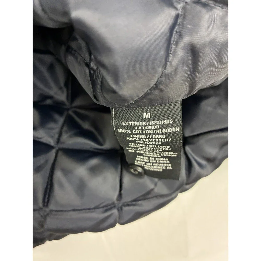 BC Clothing Mens M Blue Plaid Flannel Shirt Jacket Quilted Lined Cotton Shacket